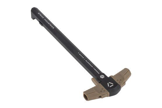 Strike Industries T-Bone AR-15 Charging Handle for .223/5.56 in Black/FDE has an aluminum body
